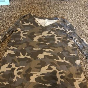 Camo V-Neck Tunic